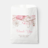Elegantes Brautparty mit floraler Drehung in Rosa Geschenktütchen (Vorderseite)