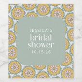 Elegantes Brautparty mit individuellem Sage Green Weinetikett (Einzelnes Label)