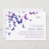 Elegantes Brautparty mit Lila und blauen Schmetter Einladung (Vorderseite)