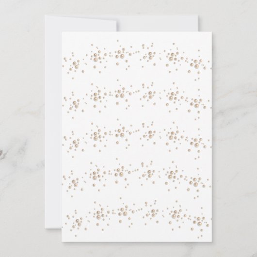 Elegantes Brautparty mit Perlen aus der Region Pro Einladung (Rückseite)