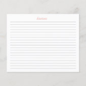 Elegantes Brautparty mit rosa und weißer Rezeptur (Rückseite)