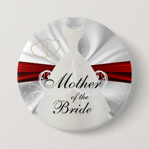 Elegantes Brautparty mit Rot-u. Goldakzenten Button