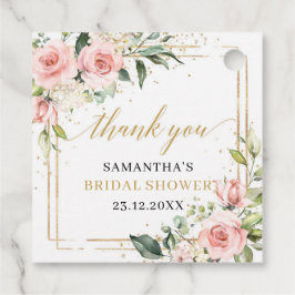 Elegantes Brautparty mit Rotholz und goldfarbenem Geschenkanhänger