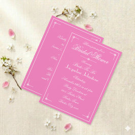 Elegantes Brautparty mit schlichtem rosa Chic Einladung