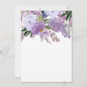 Elegantes Brautparty mit violetten Wasserfarben Einladung (Rückseite)