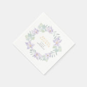 Elegantes Brautparty mit violetten Wasserfarben Serviette (Ecke)