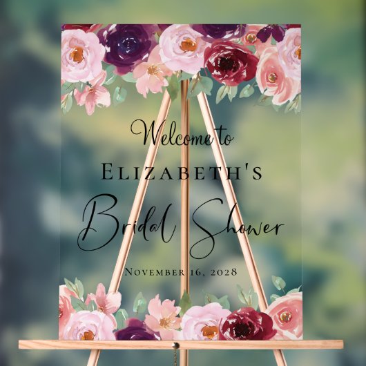 Elegantes Brautparty mit Wasserfarben Acrylschild (Neutral)