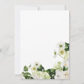 Elegantes Brautparty mit weißer Blumen Einladung (Rückseite)