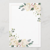 Elegantes Brautparty mit weißer Flora Einladung (Rückseite)