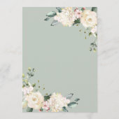 Elegantes Brautparty mit weißer Flora Einladung (Rückseite)