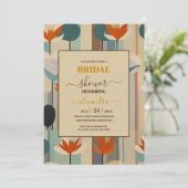 Elegantes Brautparty Mitte Jahrhundert Einladung (Stehend Vorderseite)