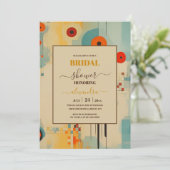 Elegantes Brautparty Mitte Jahrhundert Einladung (Stehend Vorderseite)