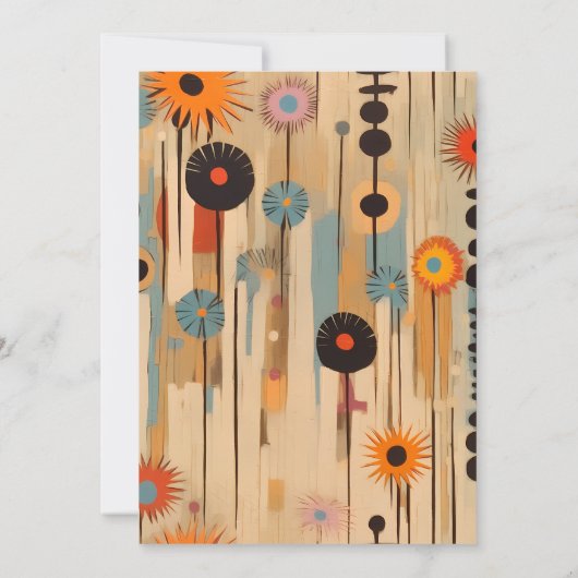 Elegantes Brautparty Mitte Jahrhundert Einladung (Rückseite)