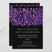 Elegantes Brautparty Moderne Lila Lichter Einladung (Vorne/Hinten)