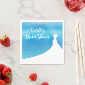 Elegantes Brautparty Napkin blaue Aquarellfarbe Serviette (Beispiel)