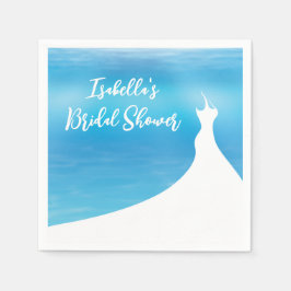 Elegantes Brautparty Napkin blaue Aquarellfarbe Serviette