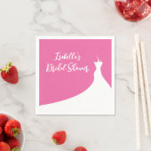 Elegantes Brautparty Napkin fuchsia Serviette (Beispiel)