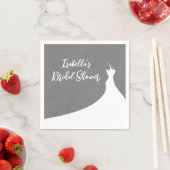 Elegantes Brautparty Napkin graue Leinen Serviette (Beispiel)