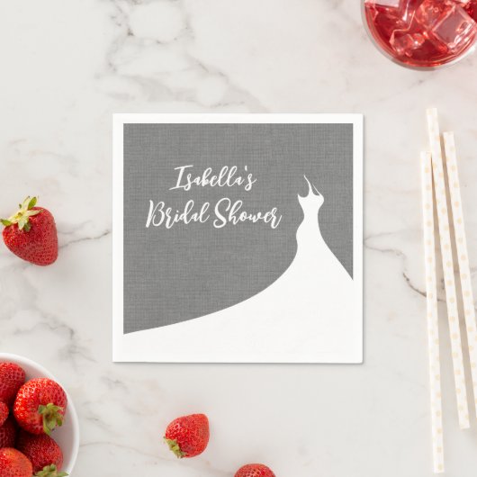 Elegantes Brautparty Napkin graue Leinen Serviette (Beispiel)