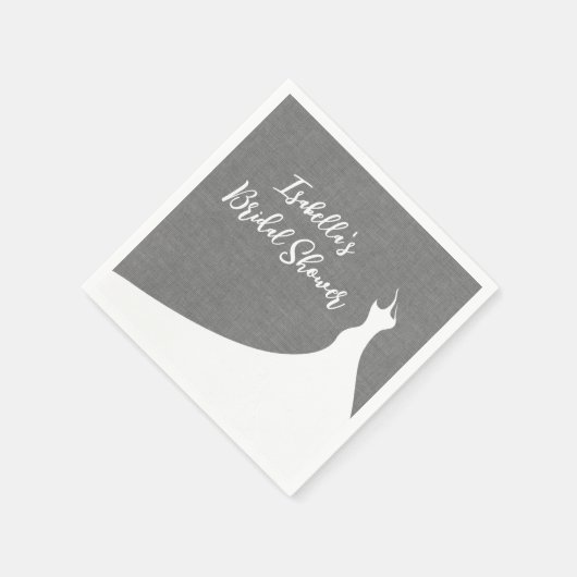 Elegantes Brautparty Napkin graue Leinen Serviette (Ecke)