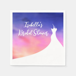 Elegantes Brautparty Napkin lila Wasserfarbe Serviette