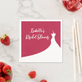 Elegantes Brautparty Napkin viva magenta Serviette (Beispiel)