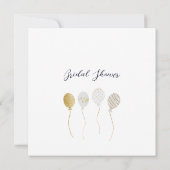 Elegantes Brautparty Navy White Einladung (Rückseite)