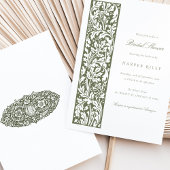 Elegantes Brautparty Olivencreme Einladung