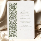 Elegantes Brautparty Olivencreme Einladung