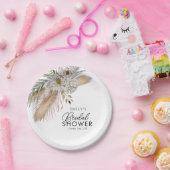 Elegantes Brautparty Pampas & Palm Pappteller (Party)