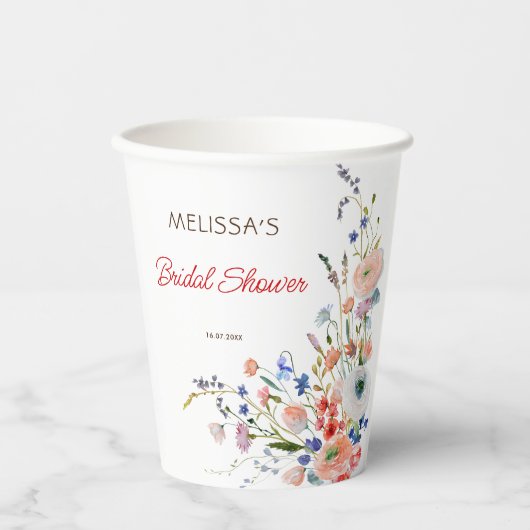 Elegantes Brautparty Pappbecher (Vorderseite)