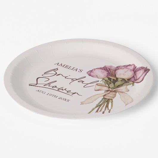 Elegantes Brautparty Pappteller (Schrägansicht)