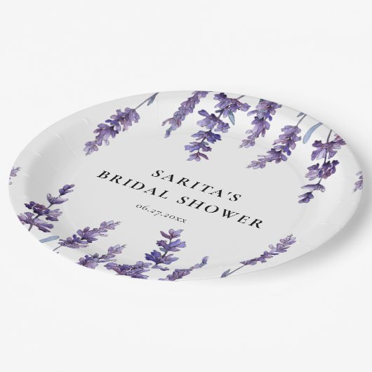 Elegantes Brautparty Pappteller (Schrägansicht)