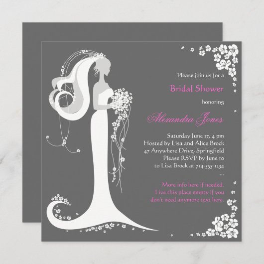 Elegantes Brautparty Party Ankündigung (Vorne/Hinten)