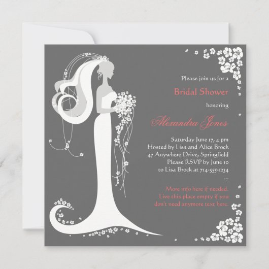 Elegantes Brautparty Party Ankündigung (Vorderseite)