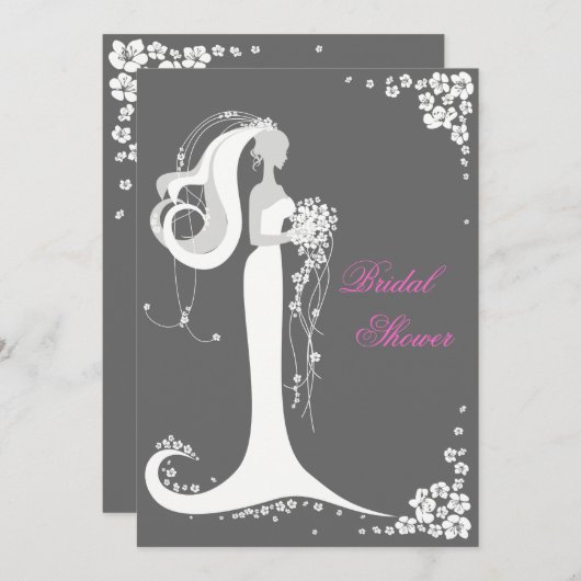 Elegantes Brautparty Party Ankündigung (Vorne/Hinten)