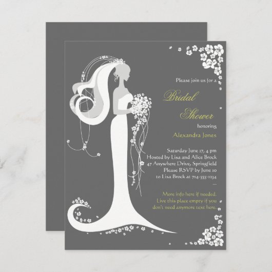 Elegantes Brautparty Party Ankündigung (Vorne/Hinten)