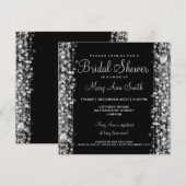 Elegantes Brautparty Party Glitzern Silver Einladung (Vorne/Hinten)