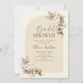Elegantes Brautparty-Party mit getrockneten Blume Einladung (Vorderseite)