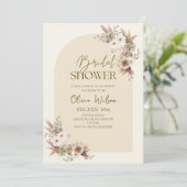 Elegantes Brautparty-Party mit getrockneten Blume Einladung (Stehend Vorderseite)