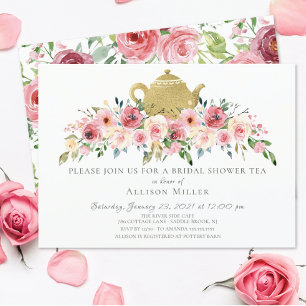 Elegantes Brautparty Peony Einladung
