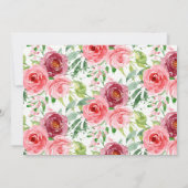 Elegantes Brautparty Peony Einladung (Rückseite)