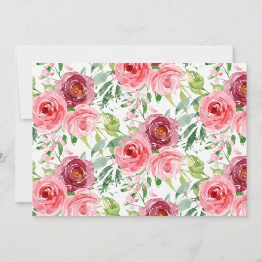 Elegantes Brautparty Peony Einladung (Rückseite)