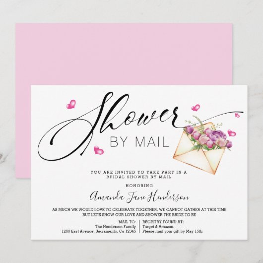 Elegantes Brautparty per Post Einladung (Vorne/Hinten)