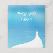 Elegantes Brautparty Platzkarte Blau (Außenseite Aufgefaltet)