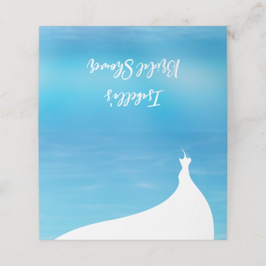 Elegantes Brautparty Platzkarte Blau (Außenseite Aufgefaltet)