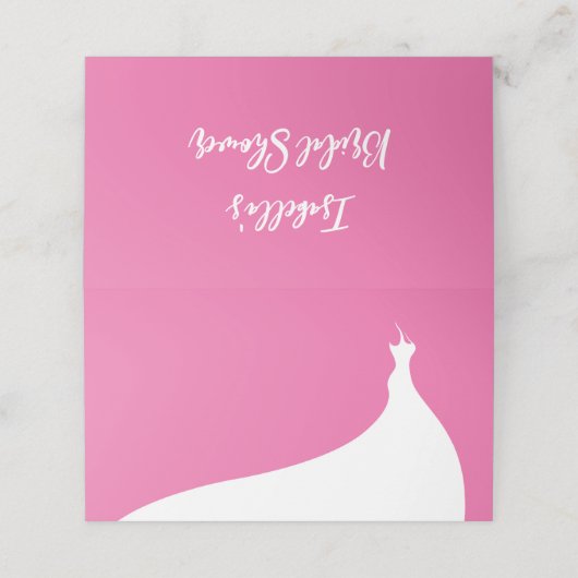 Elegantes Brautparty Platzkarte fuchsia (Außenseite Aufgefaltet)