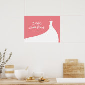 Elegantes Brautparty Poster Koralle (Küche)