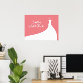 Elegantes Brautparty Poster Koralle (Heimbüro)