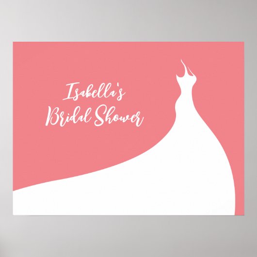 Elegantes Brautparty Poster Koralle (Vorne)